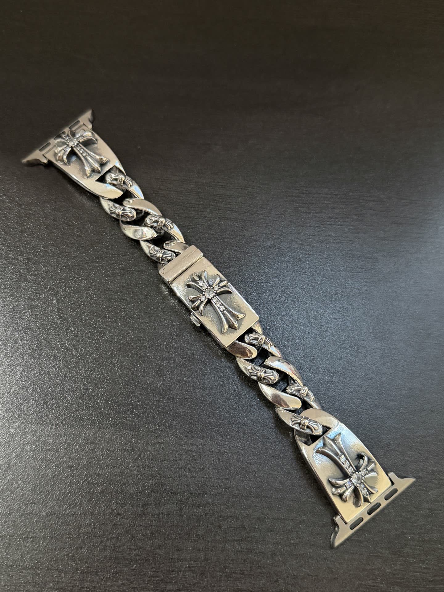 Chrome Hearts Silver Cross Link Bracelet